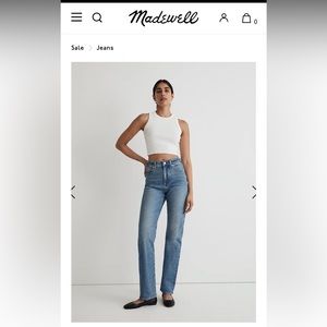 Madewell 90’s straight Jean Petite